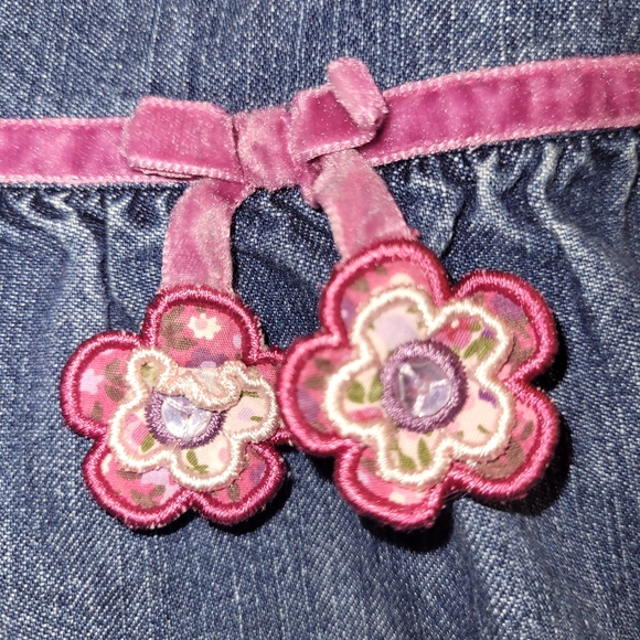 🎀 Vintage Gymboree Pretty in Plum Denim Ricrac Trim Skort W/ Velour Trim - Picture 4 of 5